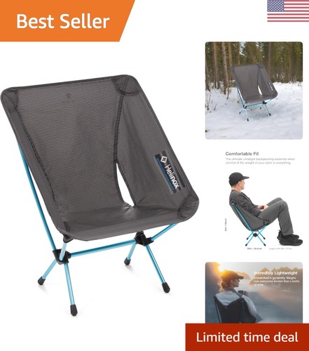 Black ultralight camping chair - black,