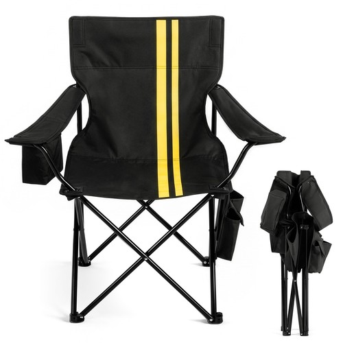 Black folding camping portable - black,