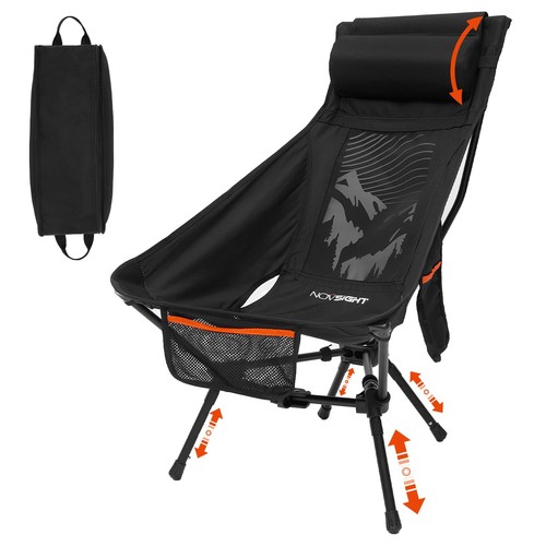 High back camping chairs with - back,